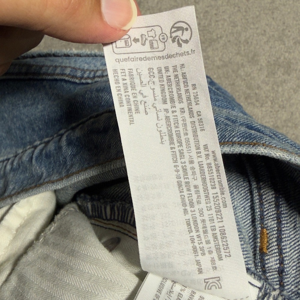 Abercrombie & Fitch The Straight Mid Rise Jeans Women's Size 35 / 20S Blue - Picture 8 of 15